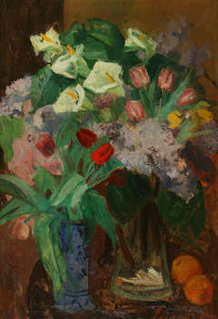 Still Life of Lilies and Tulips