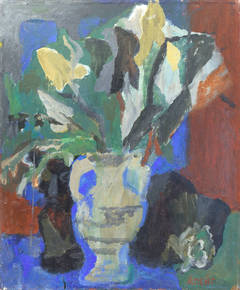 Lilies in a White Vase