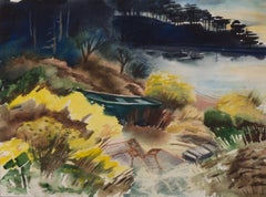 Vintage 'Evening on the Coast', California Watercolor Society