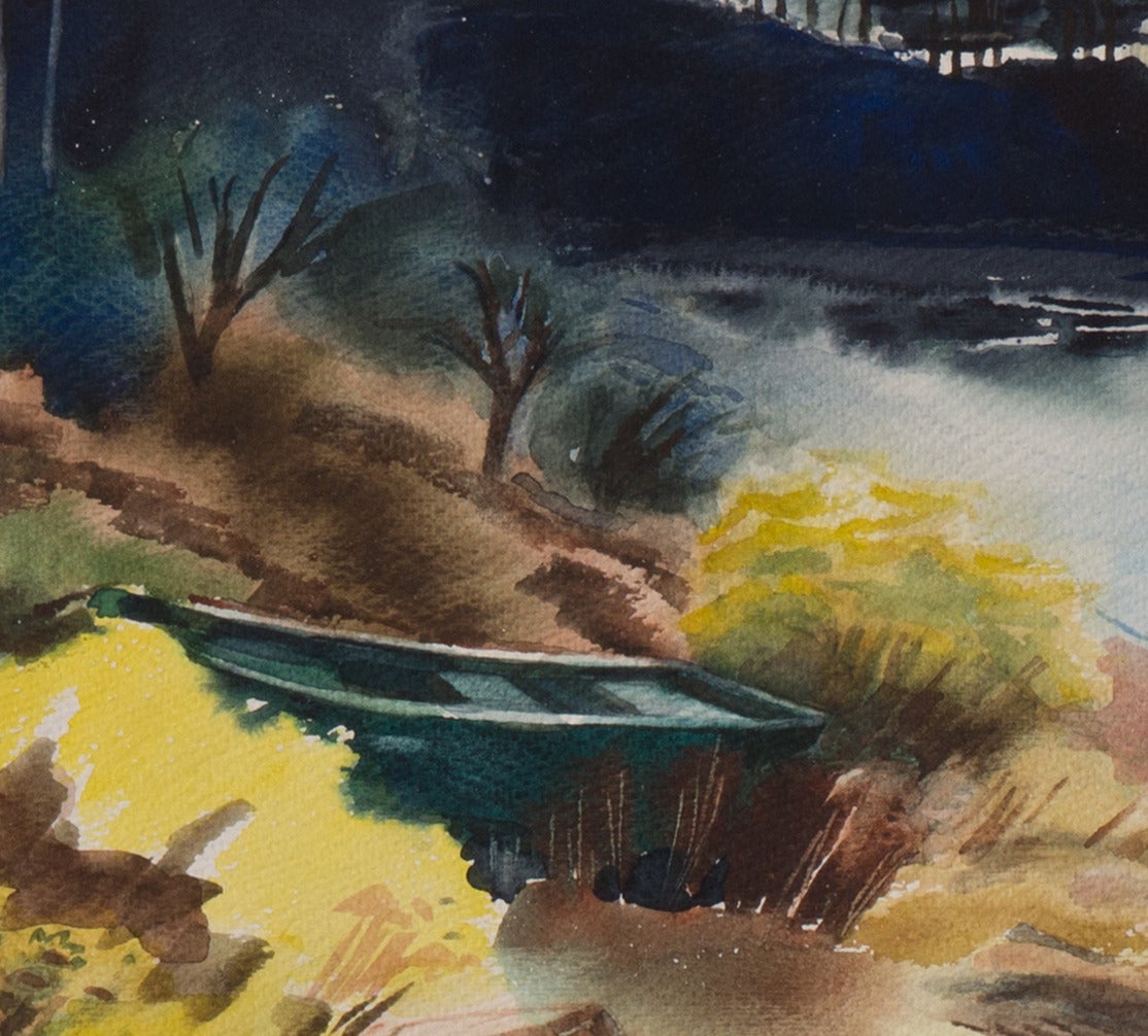 'Evening on the Coast', California Watercolor Society - Painting by Margaret Griebenow Bode