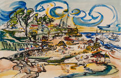 Psychedelic California Beach Scene