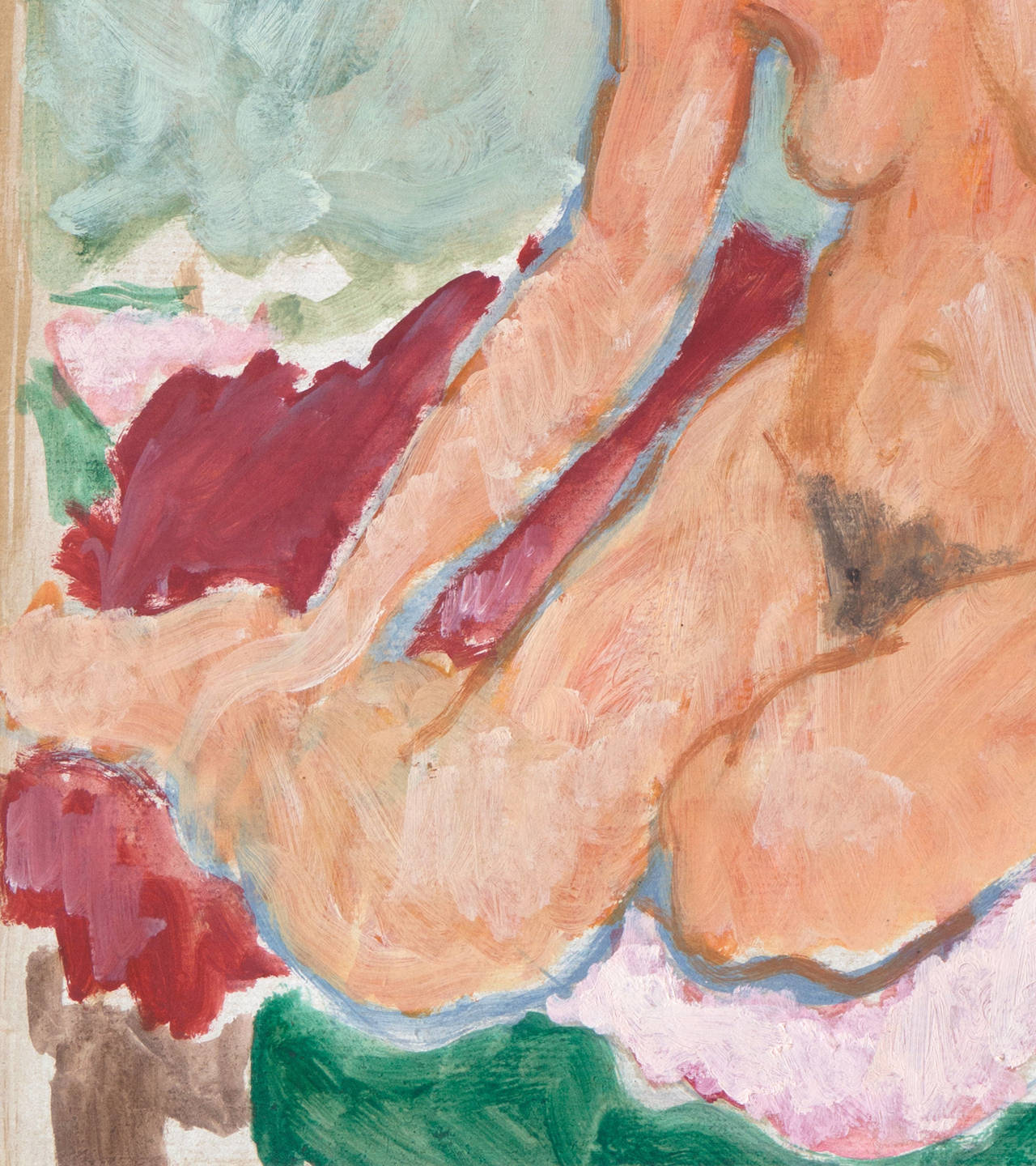 California Post-Impressionist 'Seated Nude'; LACMA, Louvre, Académie Chaumière (Blau), Figurative Painting, von Victor Di Gesu