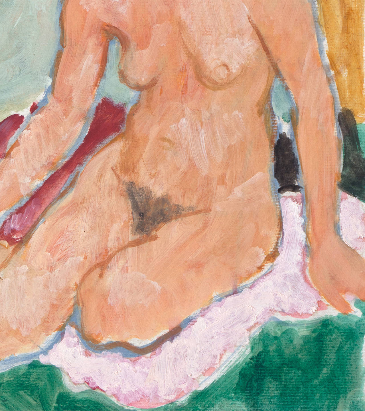 California Post-Impressionist 'Seated Nude'; LACMA, Louvre, Académie Chaumière (Post-Impressionismus), Painting, von Victor Di Gesu
