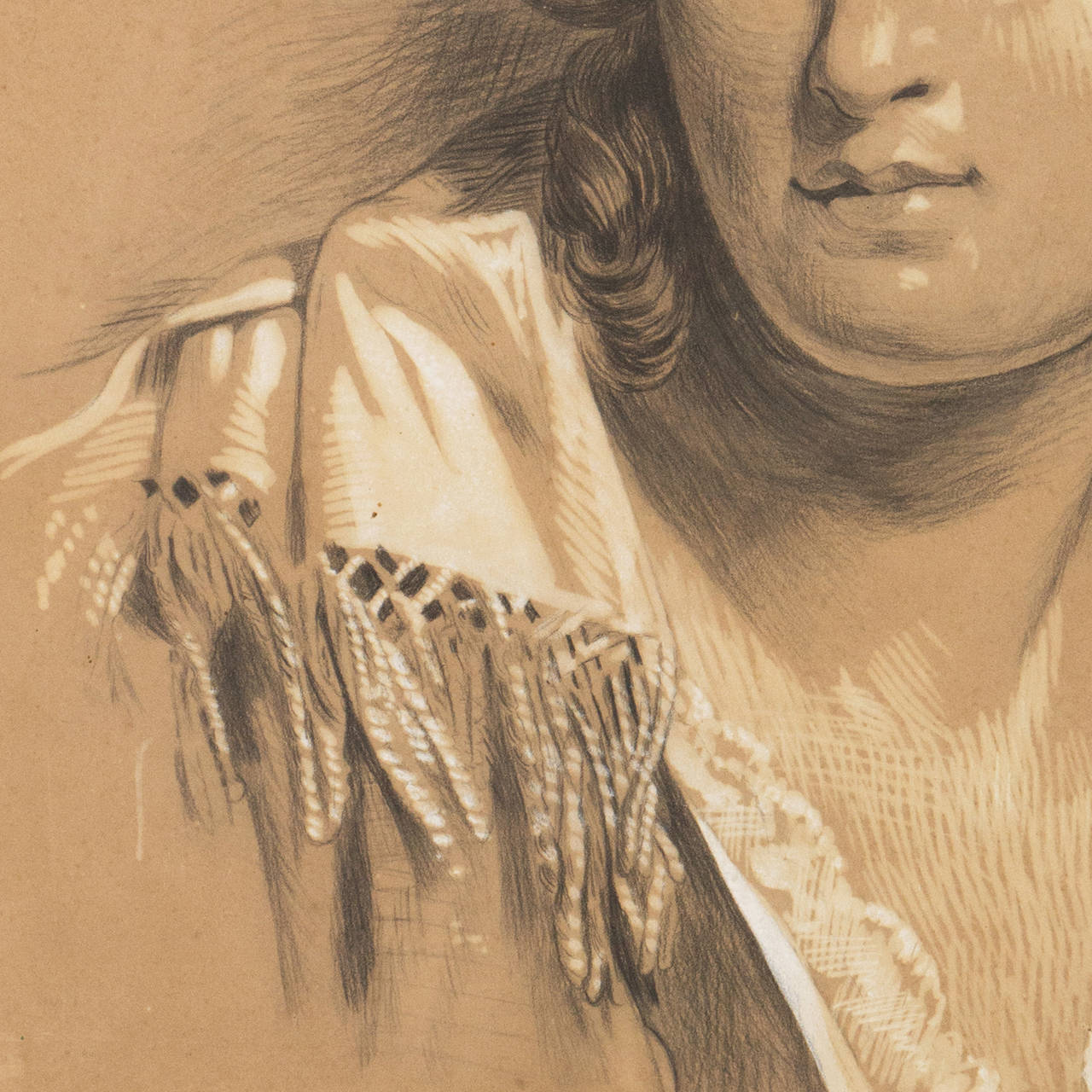 „Porträt einer jungen Frau“, akademischer Realismus des 19. Jahrhunderts (Naturalismus), Art, von Mary Gunn