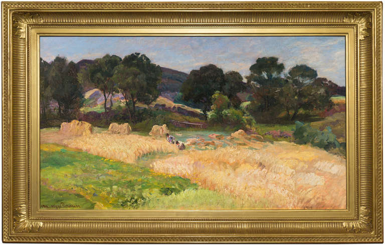 Harvest Landscape - Painting by Viggo Christien Frederik Vilhelm Pedersen