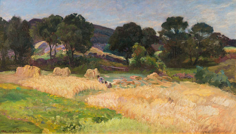 Viggo Christien Frederik Vilhelm Pedersen Landscape Painting - Harvest Landscape