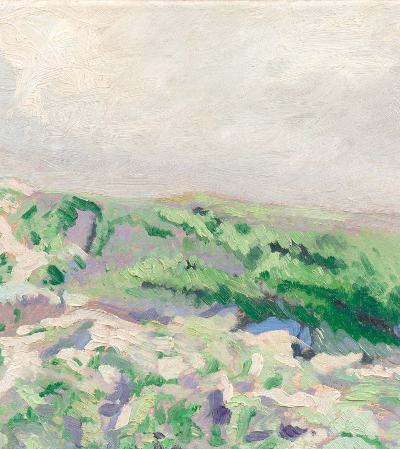 Early Twentieth Century Impressionist coastal landscape - Gray Landscape Painting by Hendrik Van Mook