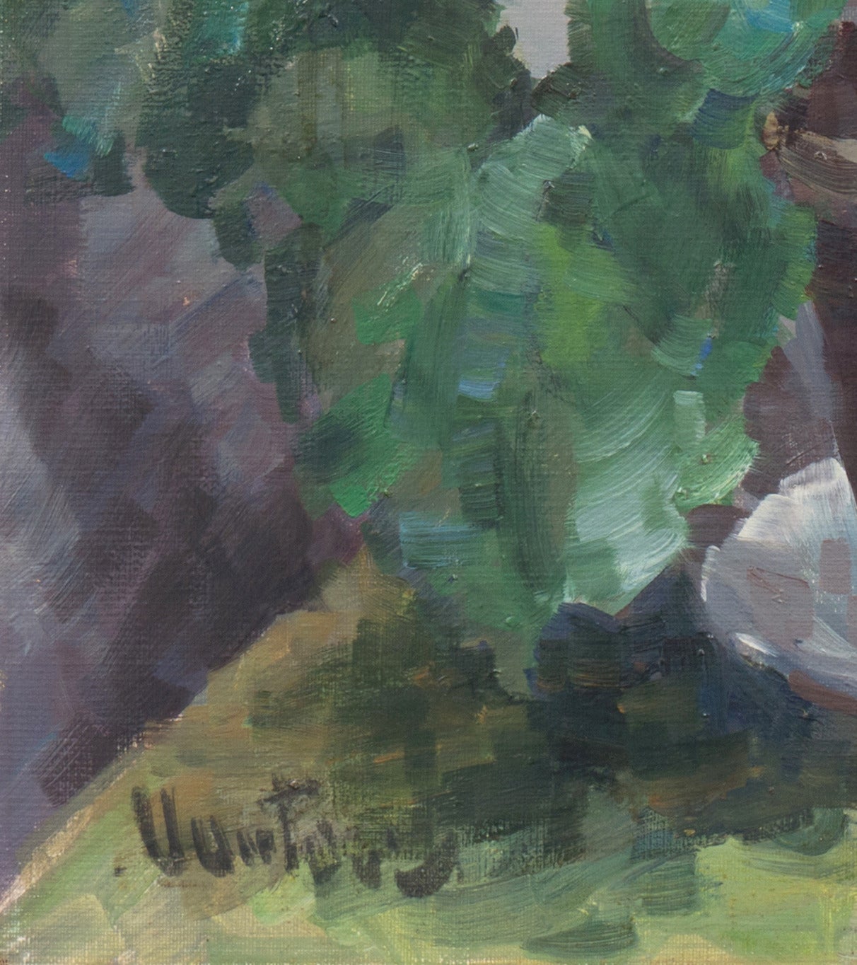 Natura morta di fiori blu, Salone di Parigi, Post Impressionista danese, Benezit - Painting di Mogens Erik Christien Vantore