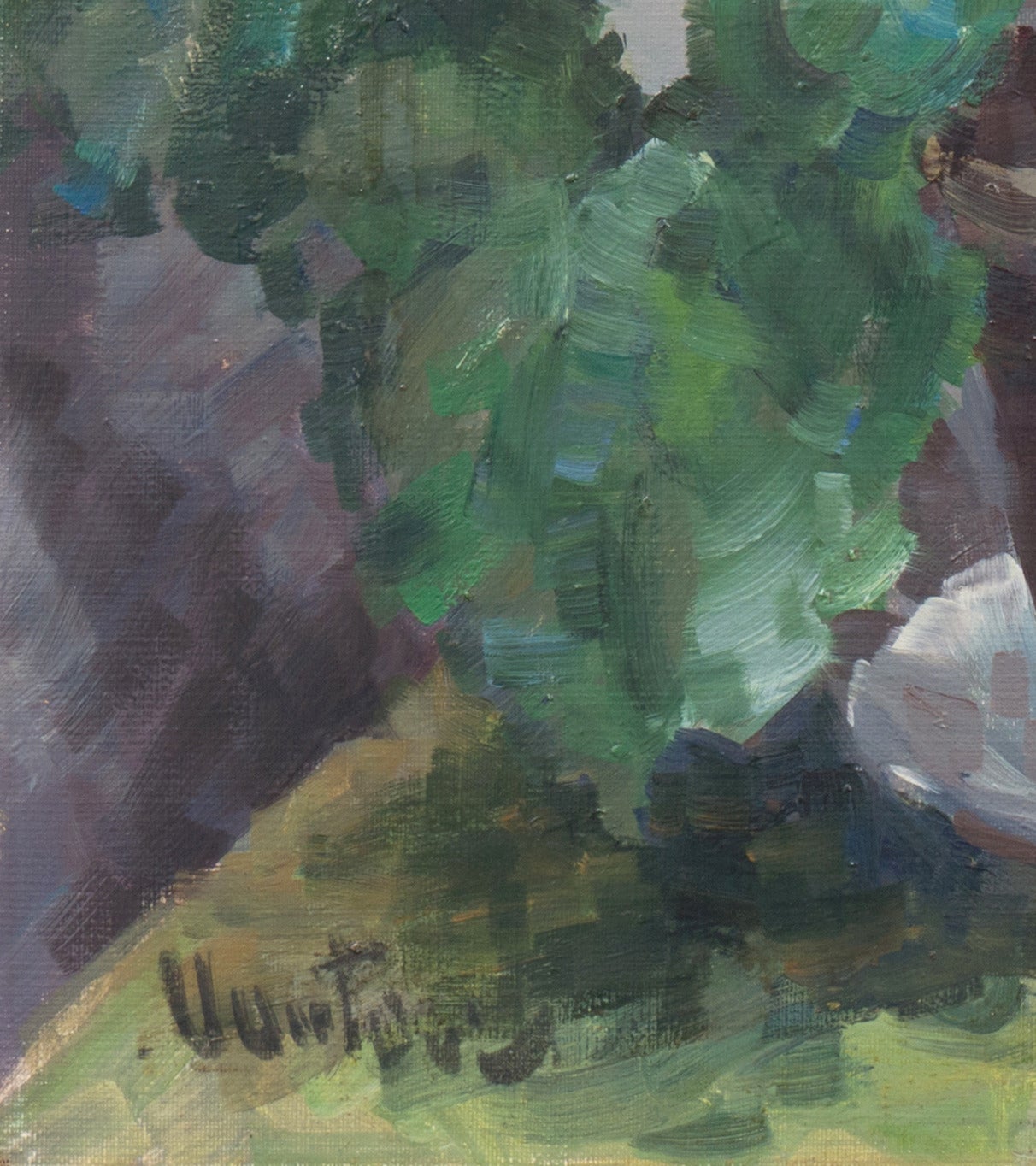 'Still Life of Blue Asters', Paris Salon, Danish Post Impressionist, Benezit - Painting by Mogens Erik Christien Vantore