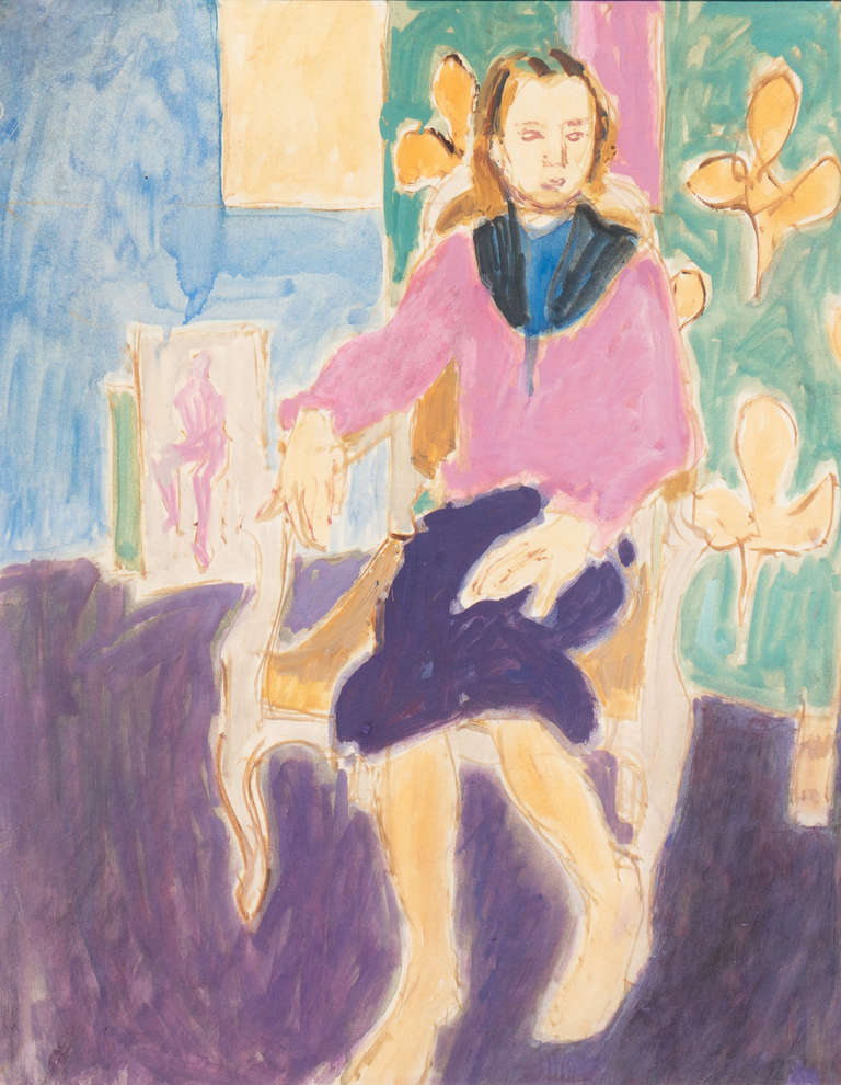 Victor Di Gesu Figurative Painting - California Post-Impressionist 'Woman Seated', Louvre, LACMA, Académie Chaumière