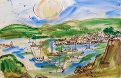 'Northern California Harbor', Marin, San Francisco, California Woman artist