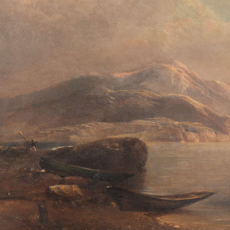 The Fisherman's Home - Brown Landscape Painting by Samuel Bough