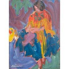 Seated Woman Knitting 5