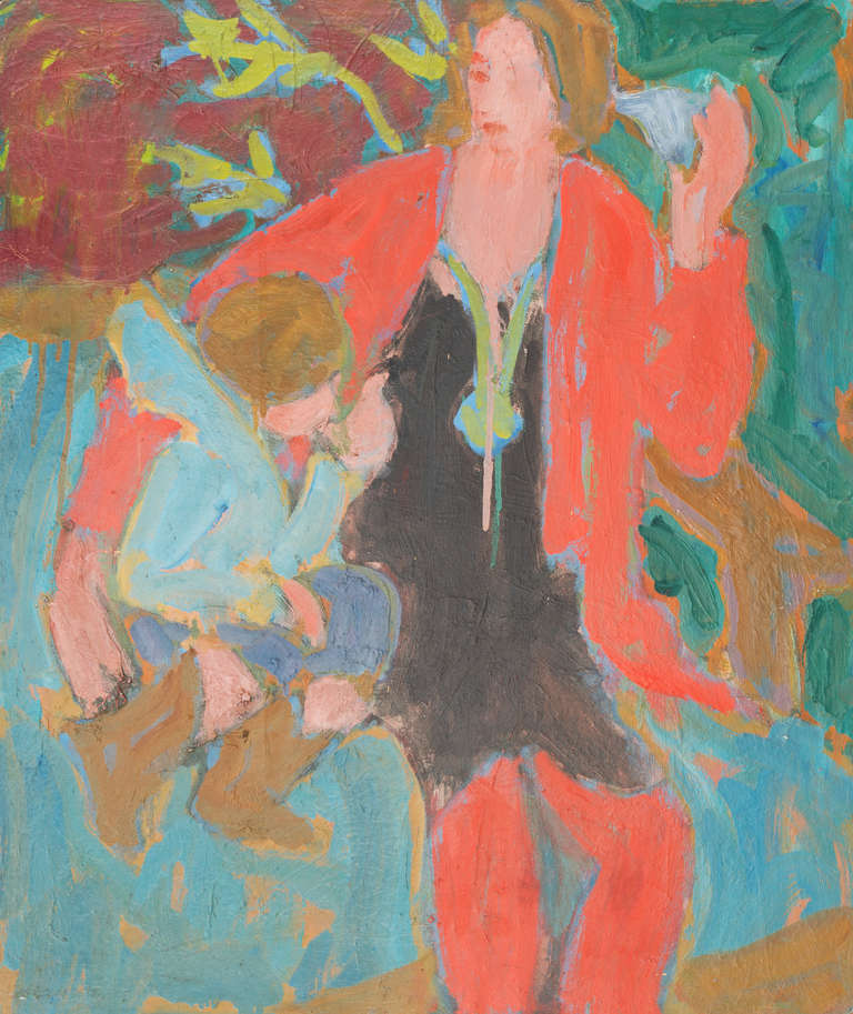 Victor Di Gesu Figurative Painting - Woman and Child