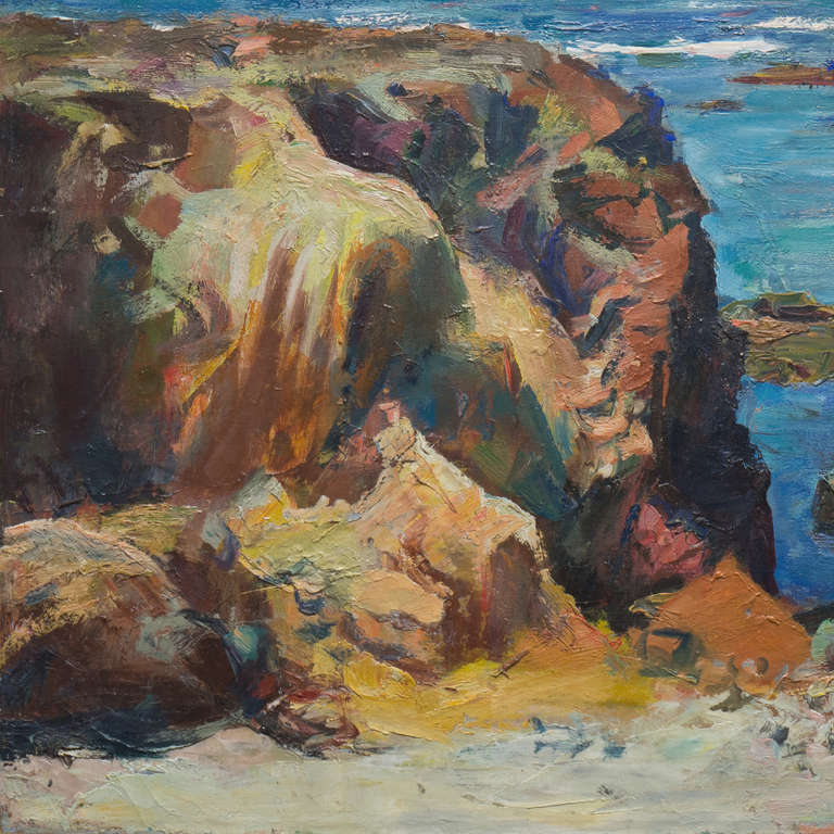 California Coast, 1920's - Impressionist Painting by Ejnar Hansen