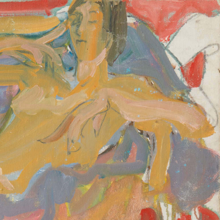  'Reclining Nude', California Post-Impressionist Oil, Paris, Louvre, LACMA, SFAA - Painting by Victor Di Gesu