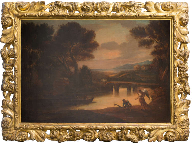 Unknown Landscape Painting - Tobias and the Angel