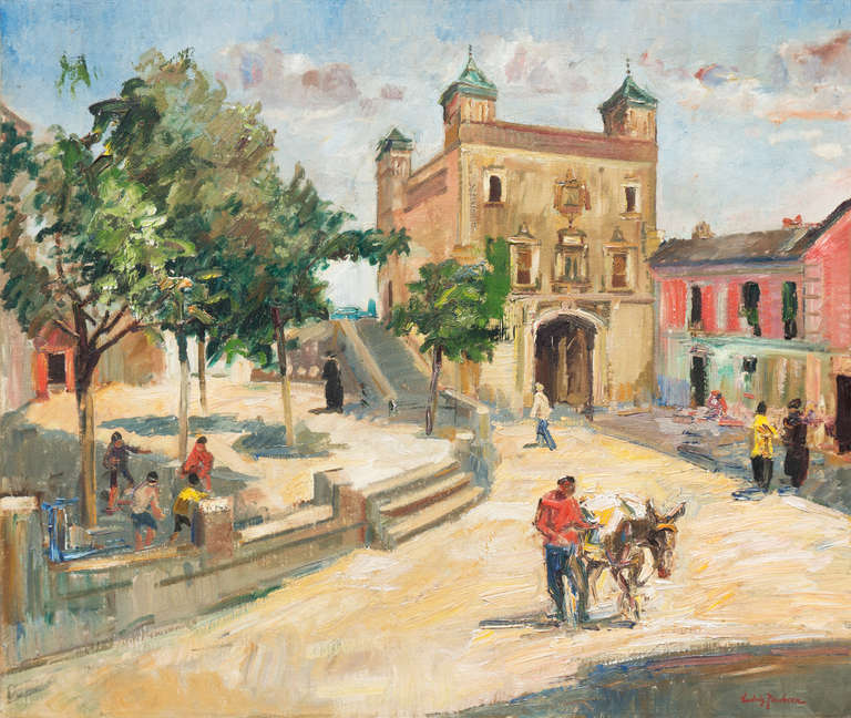 Ludvig Jacobsen Landscape Painting - The Plaza, Toledo