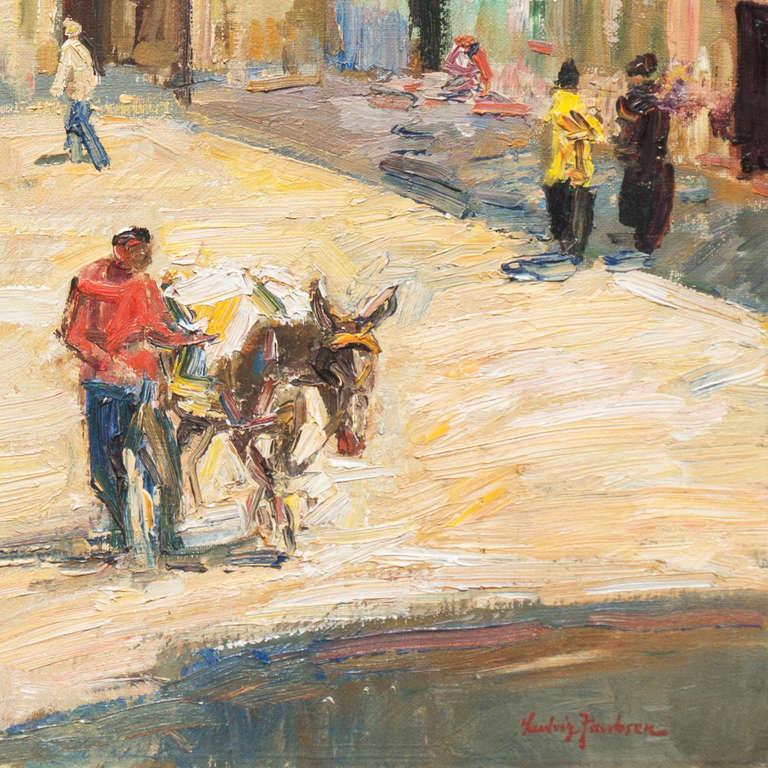 The Plaza, Toledo - Painting by Ludvig Jacobsen