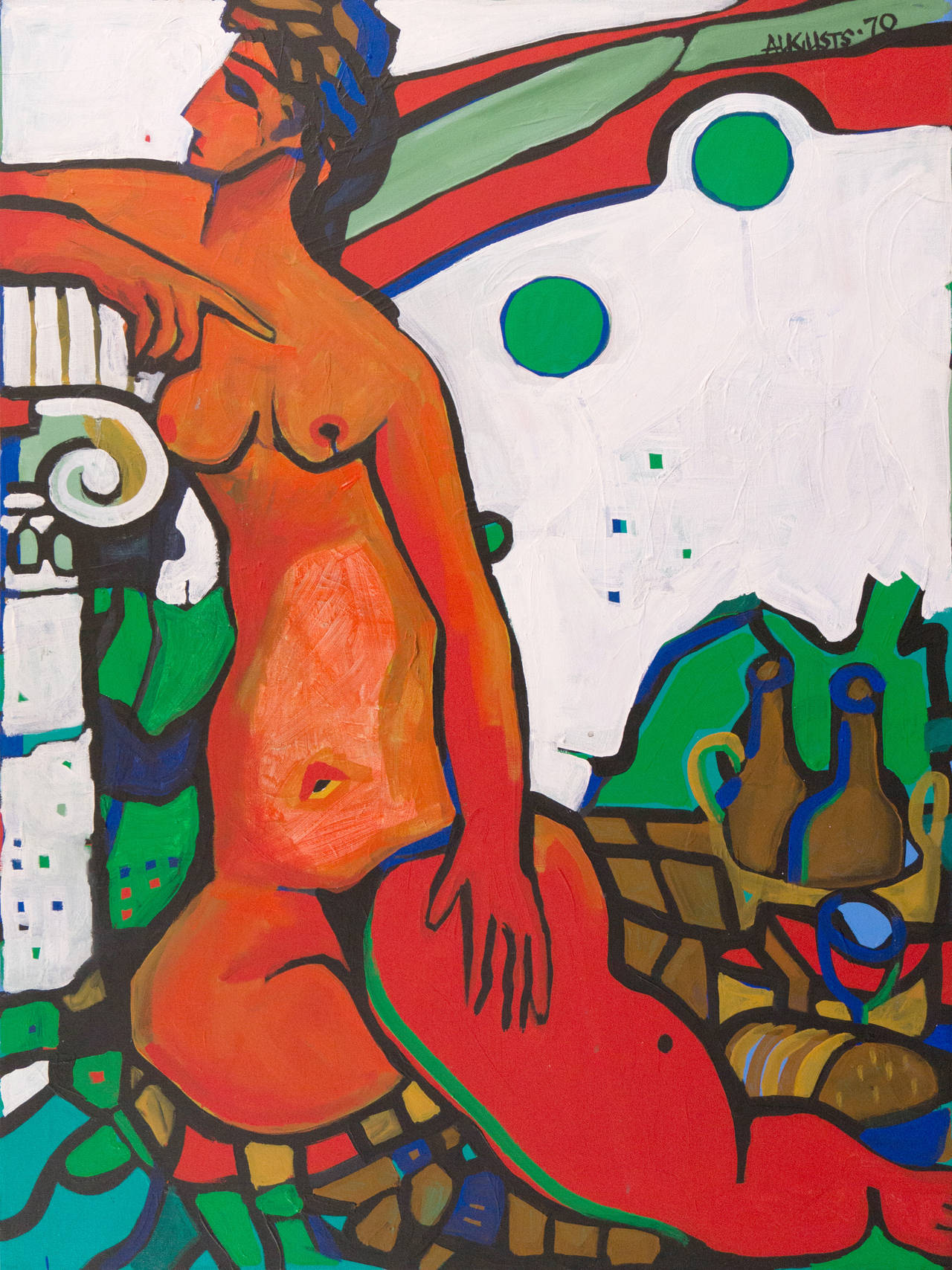 Guido Augusts Nude Painting - 'Seated Nude', California Expressionist Oil, Vorpal Galleries, Artforum, SFAA