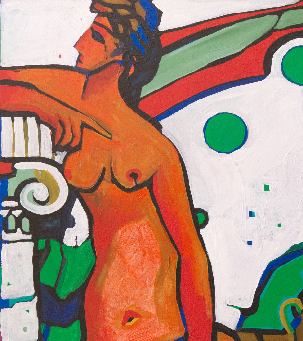 'Seated Nude', California Expressionist Oil, Vorpal Galleries, Artforum, SFAA - Painting by Guido Augusts