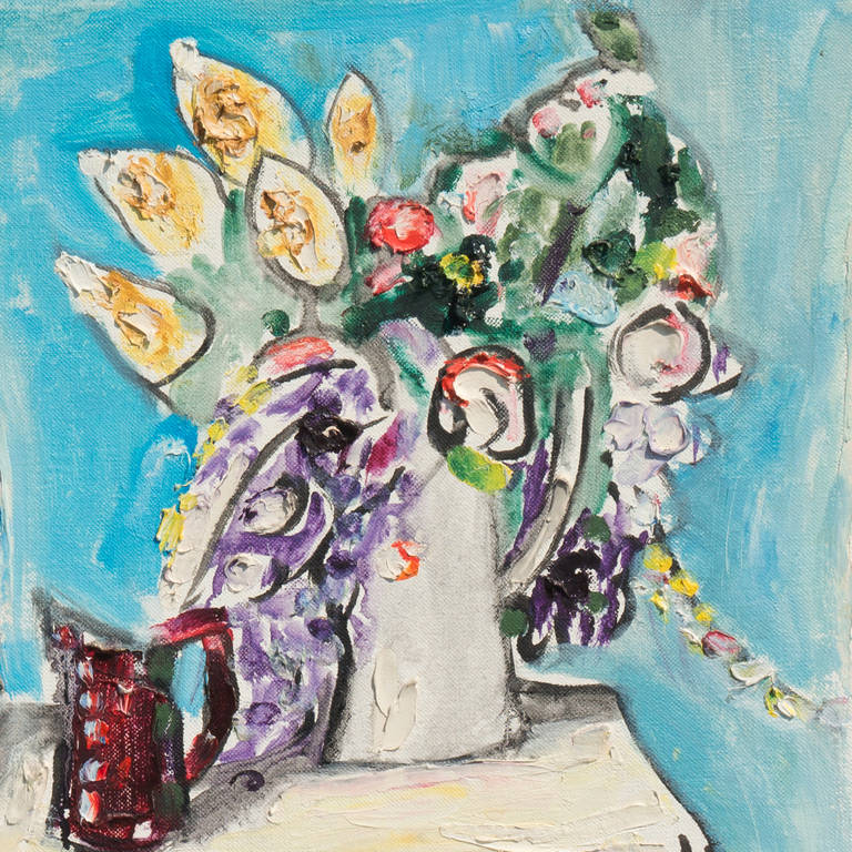 « Nature morte avec une bouteille bleue », Paris, Salon d'Automne, Post-impressionniste danois - Painting de Karl Larsen