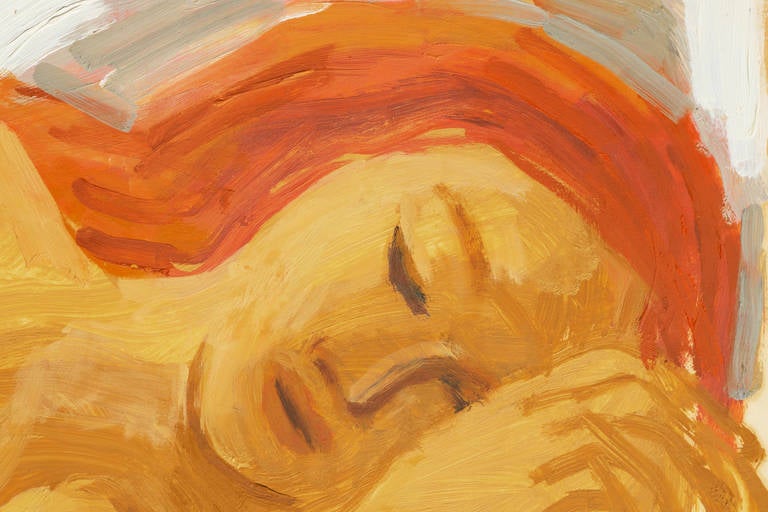 Femme endormie, début de l'huile post-impressionniste de Paris, Salon d'Automne, Fauve - Painting de Jais Nielsen