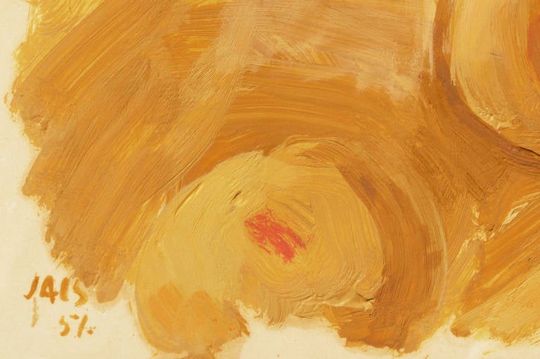 Femme endormie, début de l'huile post-impressionniste de Paris, Salon d'Automne, Fauve - Orange Nude Painting par Jais Nielsen