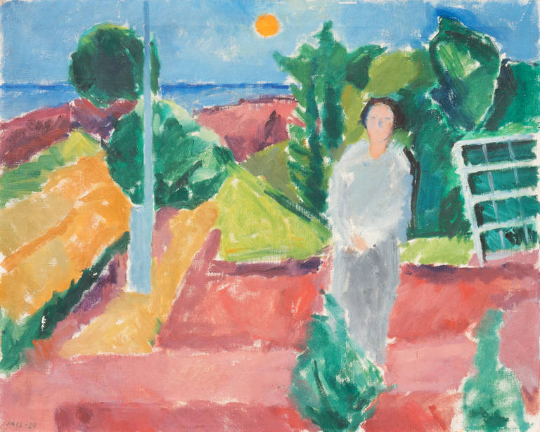 Jais Nielsen Landscape Painting - In a Garden by the Sea