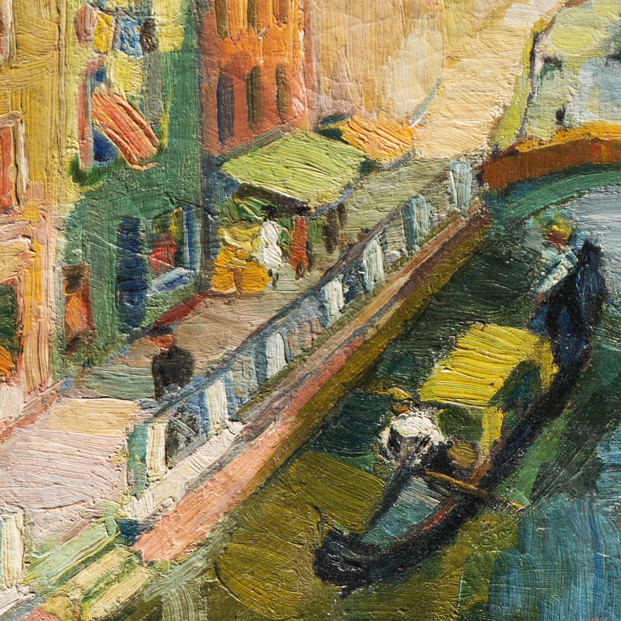 'Venetian Canal', Woman Artist, Venice, Italy, Post-Impressionist Oil - Painting by Harriet Rosander