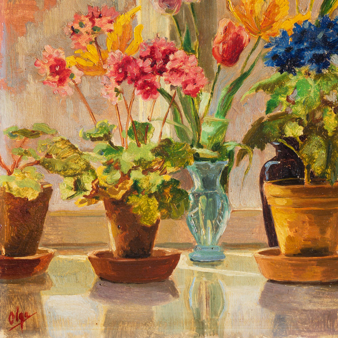 Floral Still Life - Painting by Olga Alexandrovna