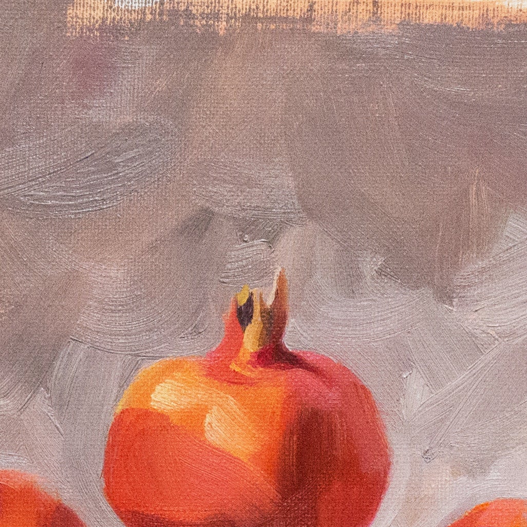 'Still Life with Pomegranates', California woman artist, Carmel Art Association - Impressionist Painting by Carole Minou