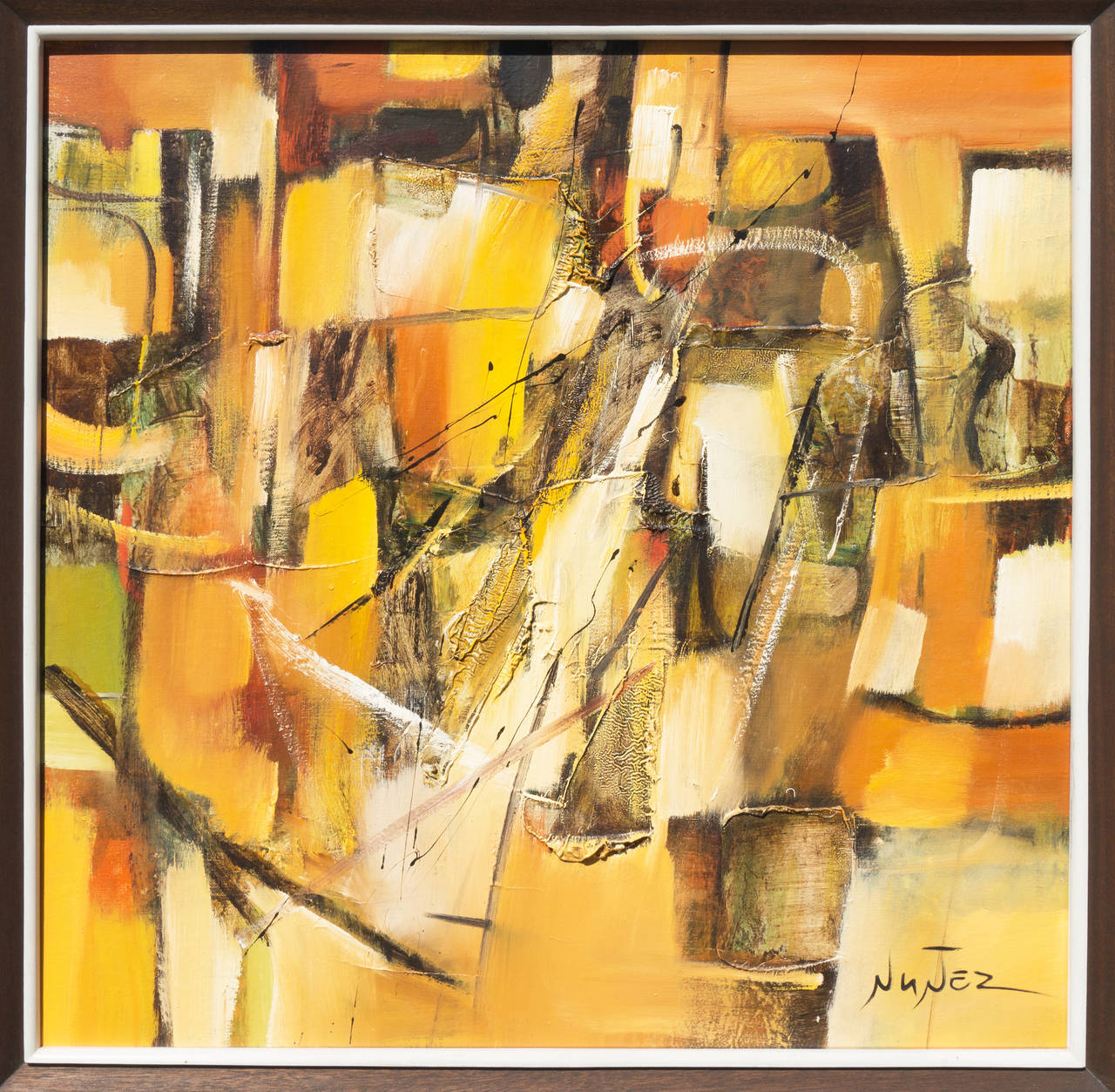 Autumnal Abstract - Painting by Guillermo Nuñez