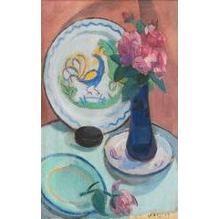 Roses with a Quimper Plate 2