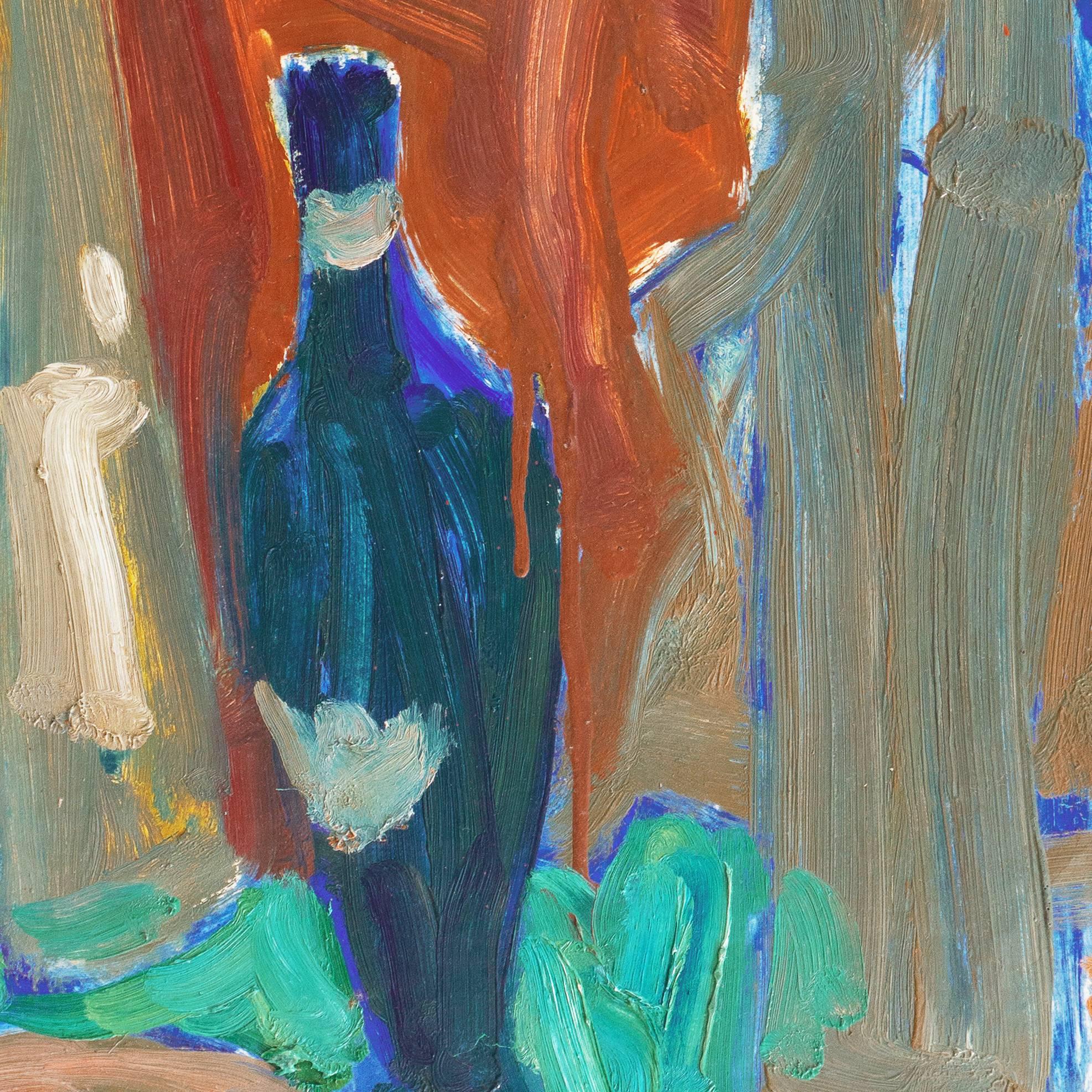 Naturaleza muerta', LACMA, SFAA, Académie Chaumière, Postimpresionista californiano - Still-Life Painting Marrón de Victor Di Gesu