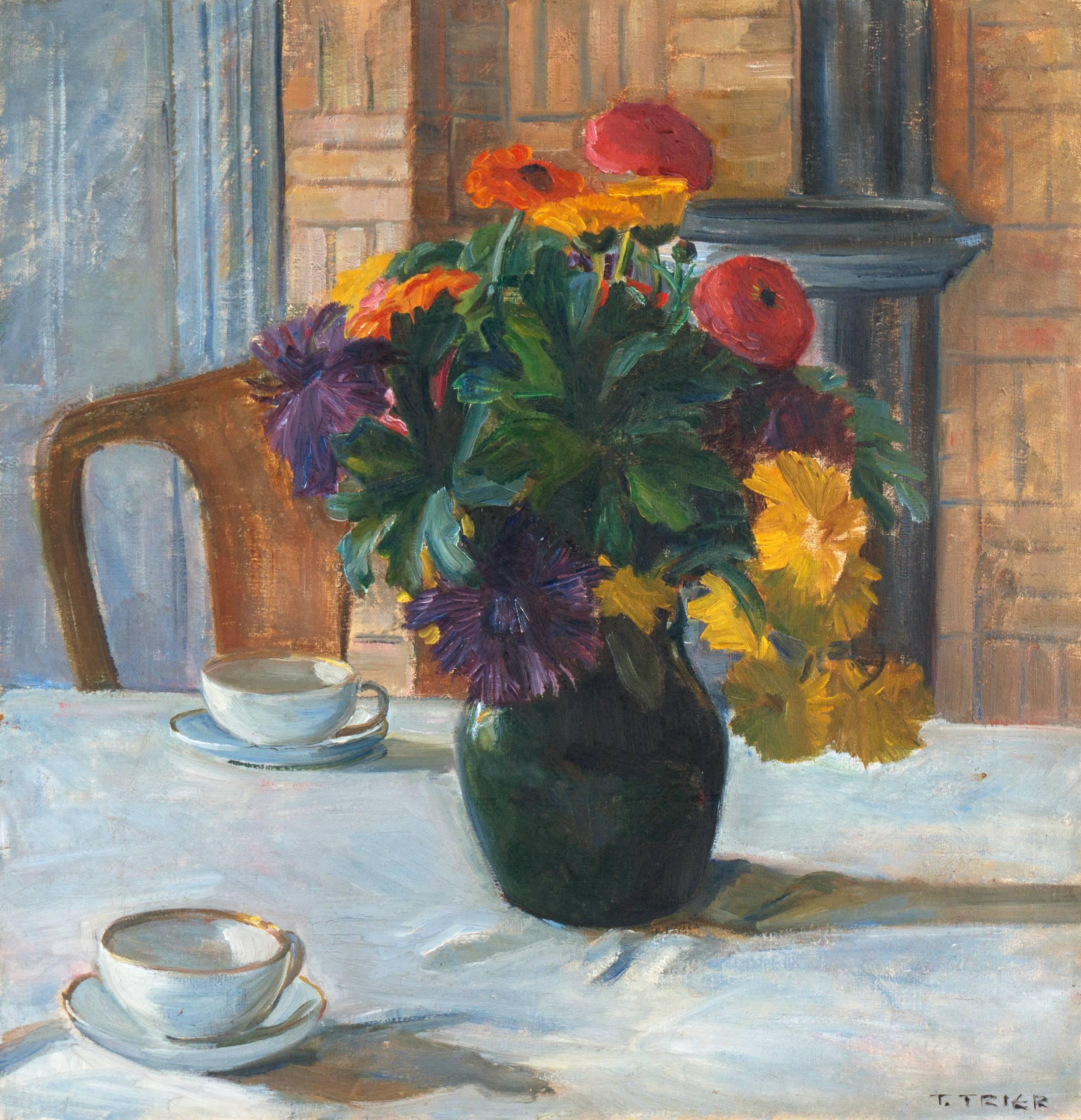 Still-Life Painting Troels Trier - Nature morte de fleurs