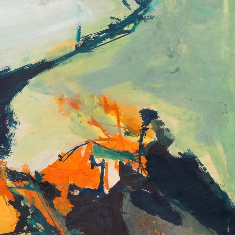 Unknown - 'Abstract in Coral and Jade', American School For Sale at 1stDibs