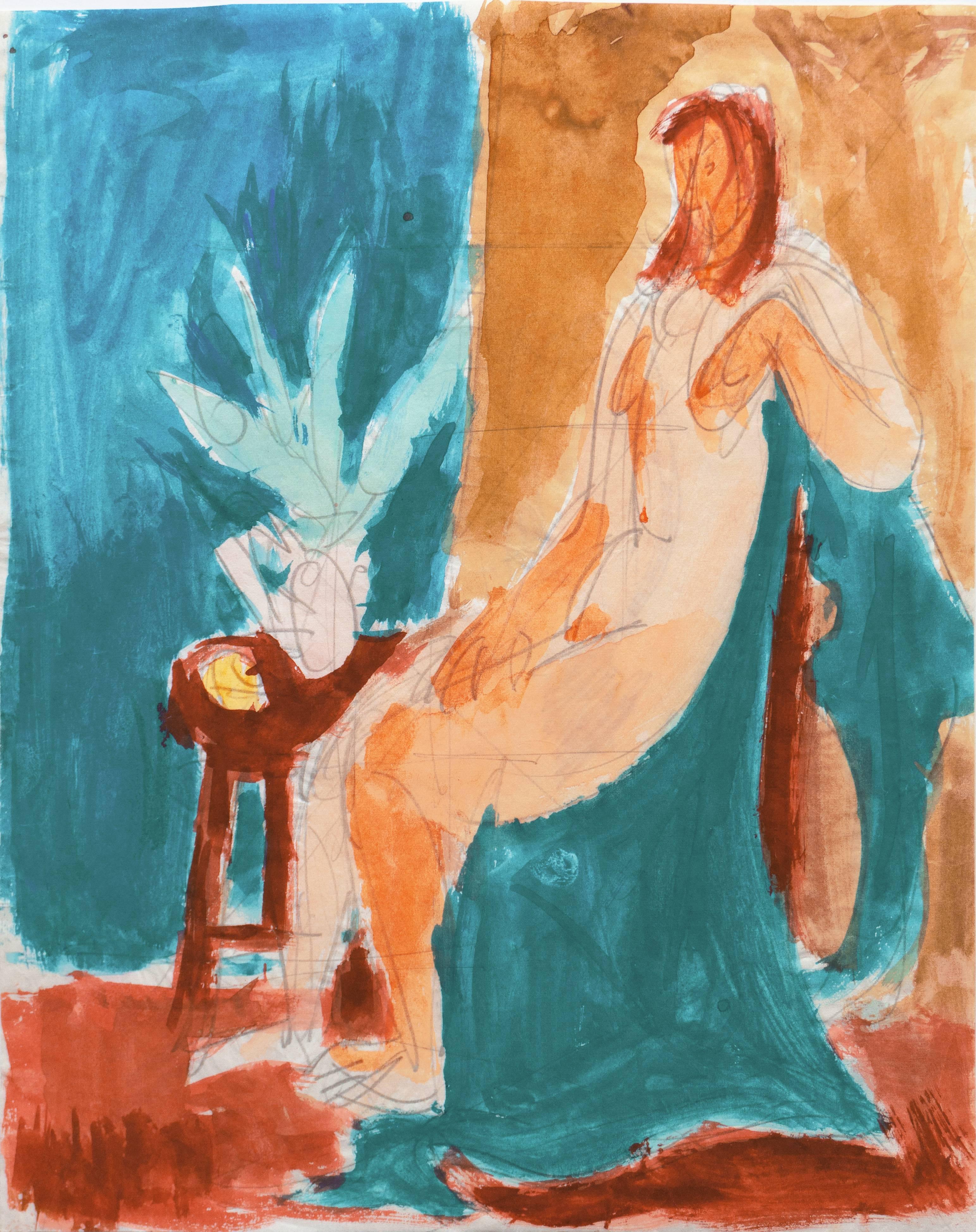 'Seated Nude', California Post-Impressionist, Louvre, Académie Chaumière, LACMA - Art by Victor Di Gesu