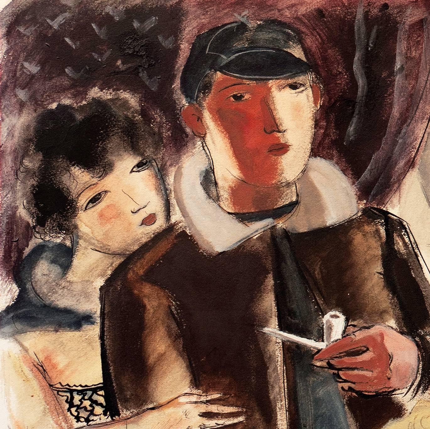 'Interno figurato', Parigi, Académie Julian, Salon D'Automne, Benezit, Bordello - Art Postimpressionismo di André Dignimont