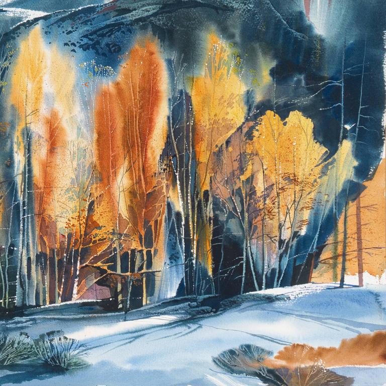 Laurence Sisson 'Aspens in Winter', American Watercolor Society