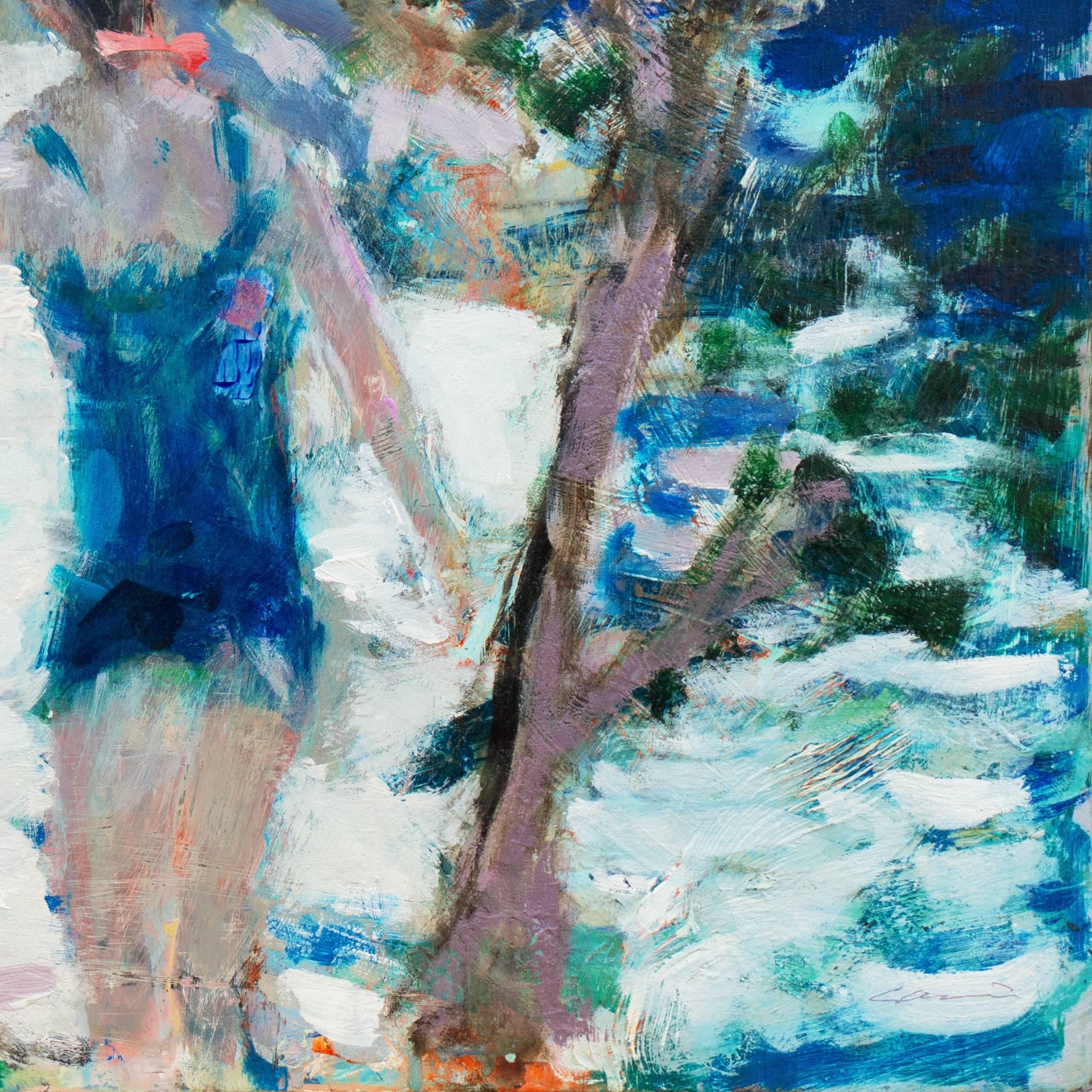 „Junge Jungfrau beim Baden, Carmel“, kalifornische Postimpressionistin, Stanford, Big Sur 1