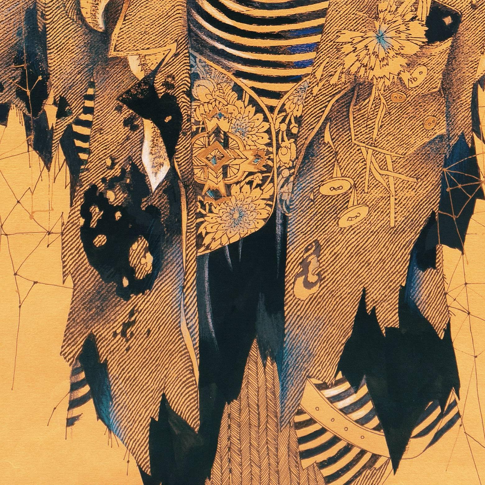 Scarecrow with Nesting Birds - Orange Portrait by Unknown