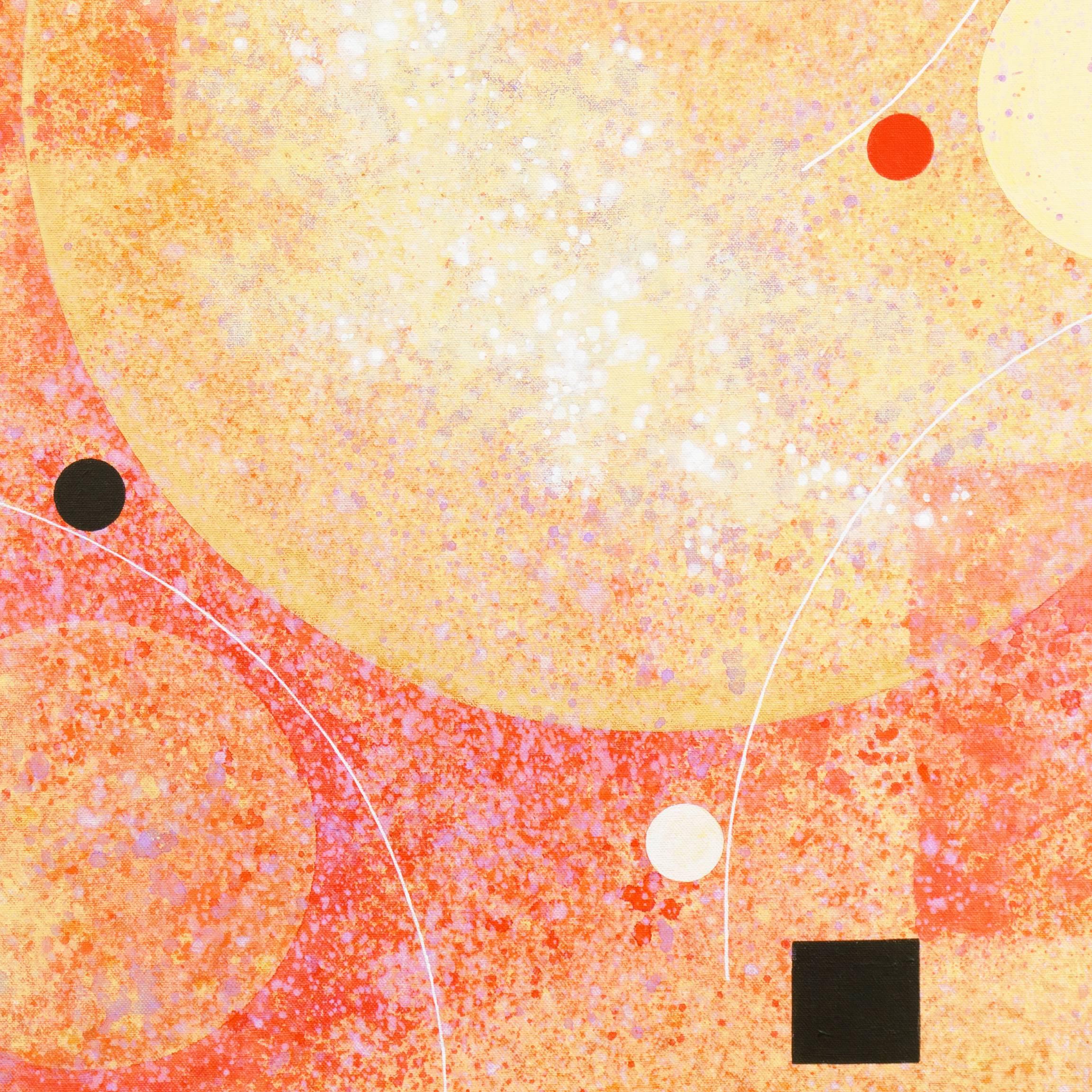 'Abstract in Coral and Gold' - Orange Abstract Painting by John Franklin Sommers