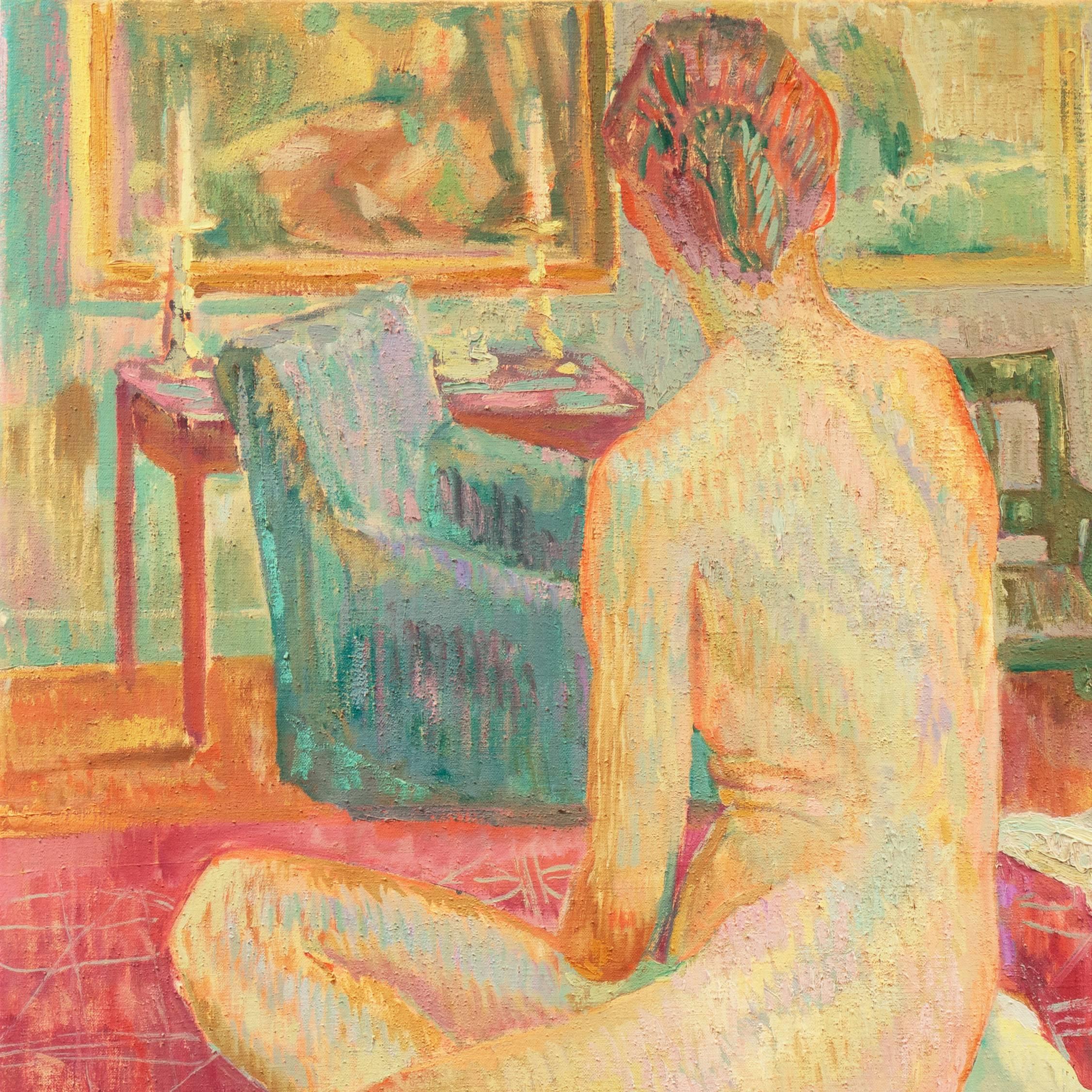 Nello Studio dell'Artista - Figurative Painting Beige di Viggo Rorup