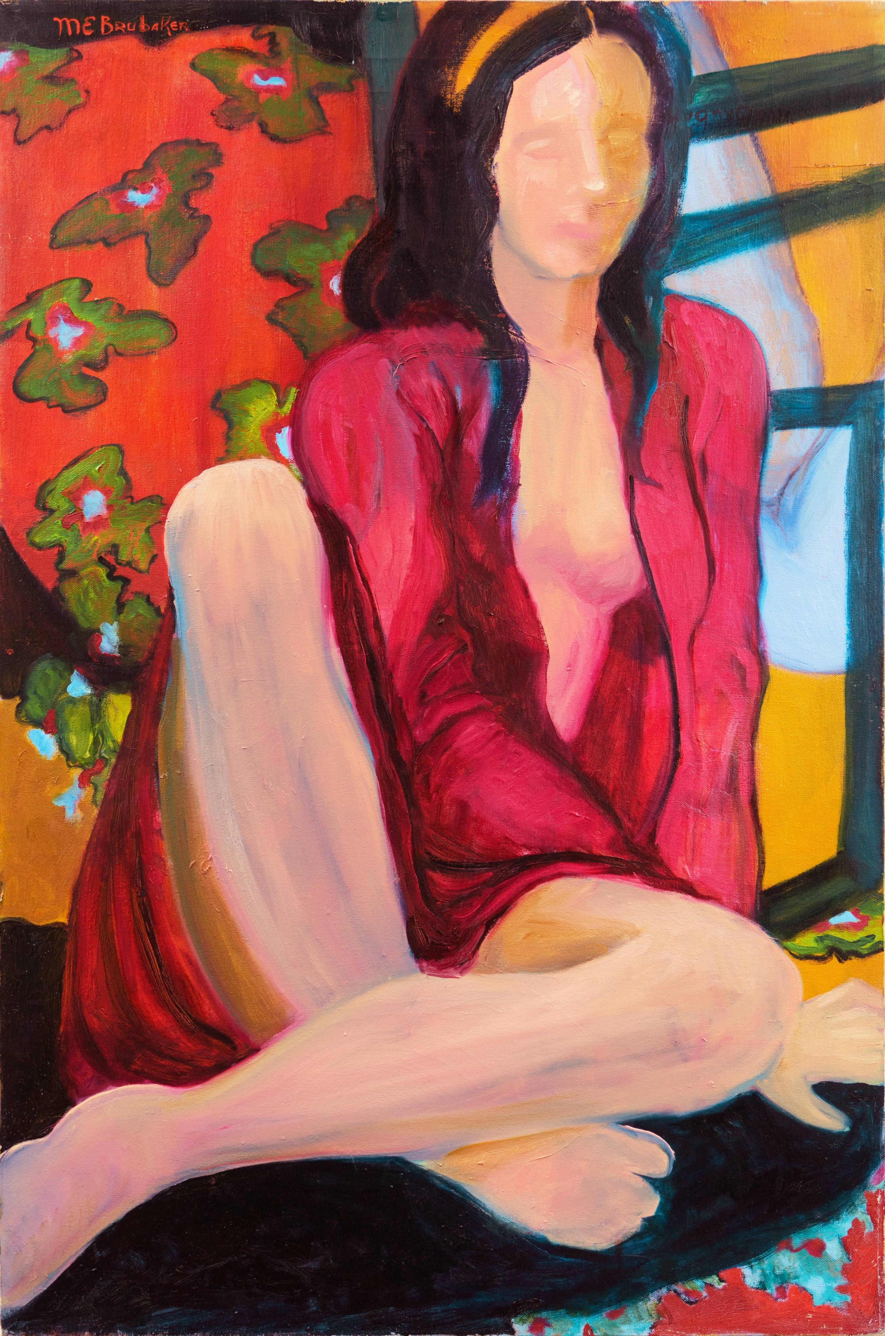 Molly E. Brubaker Figurative Painting - Young Woman Seated in Interior