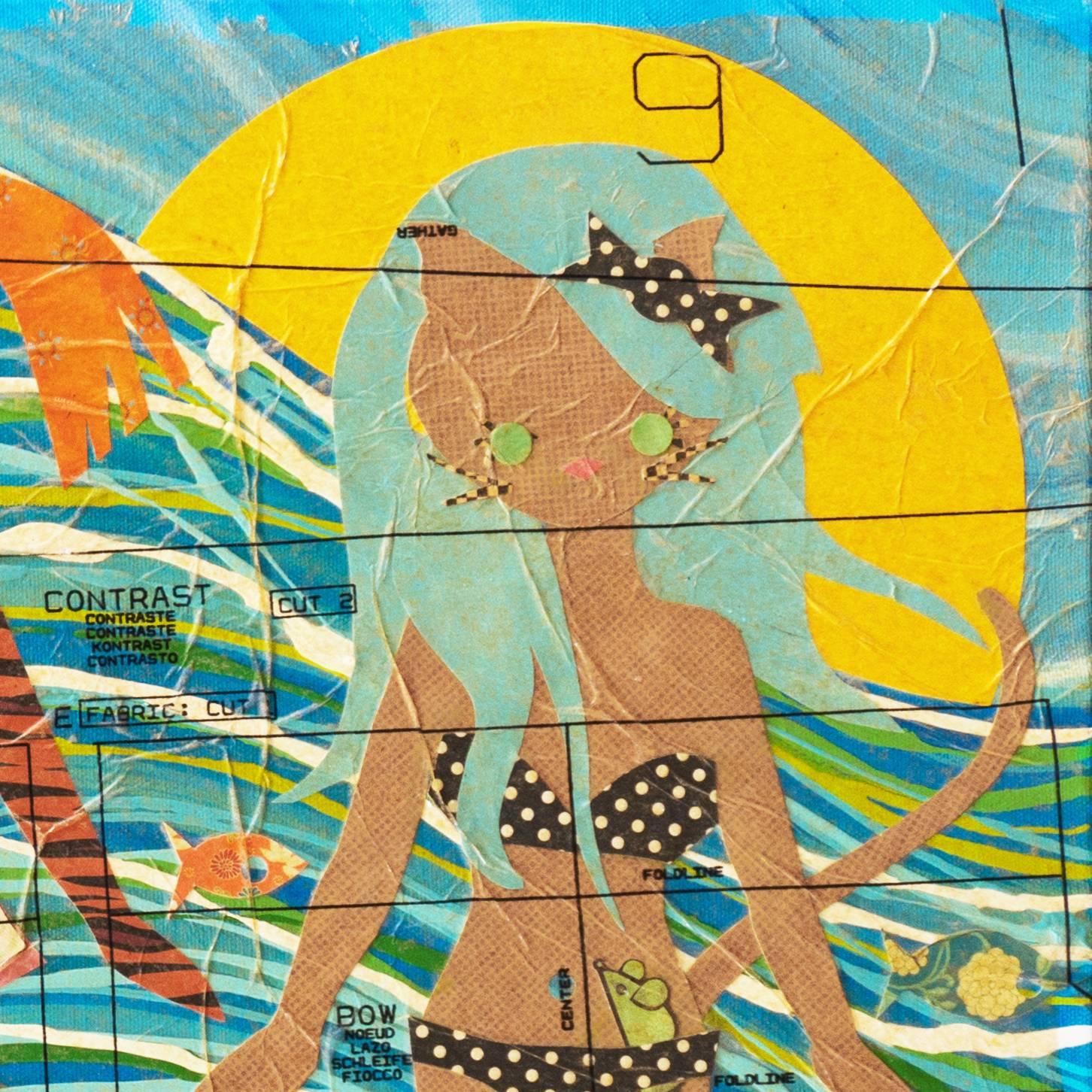 'Kitties at the Beach', Cristina Sayers, Contemporary California Artist For Sale 1