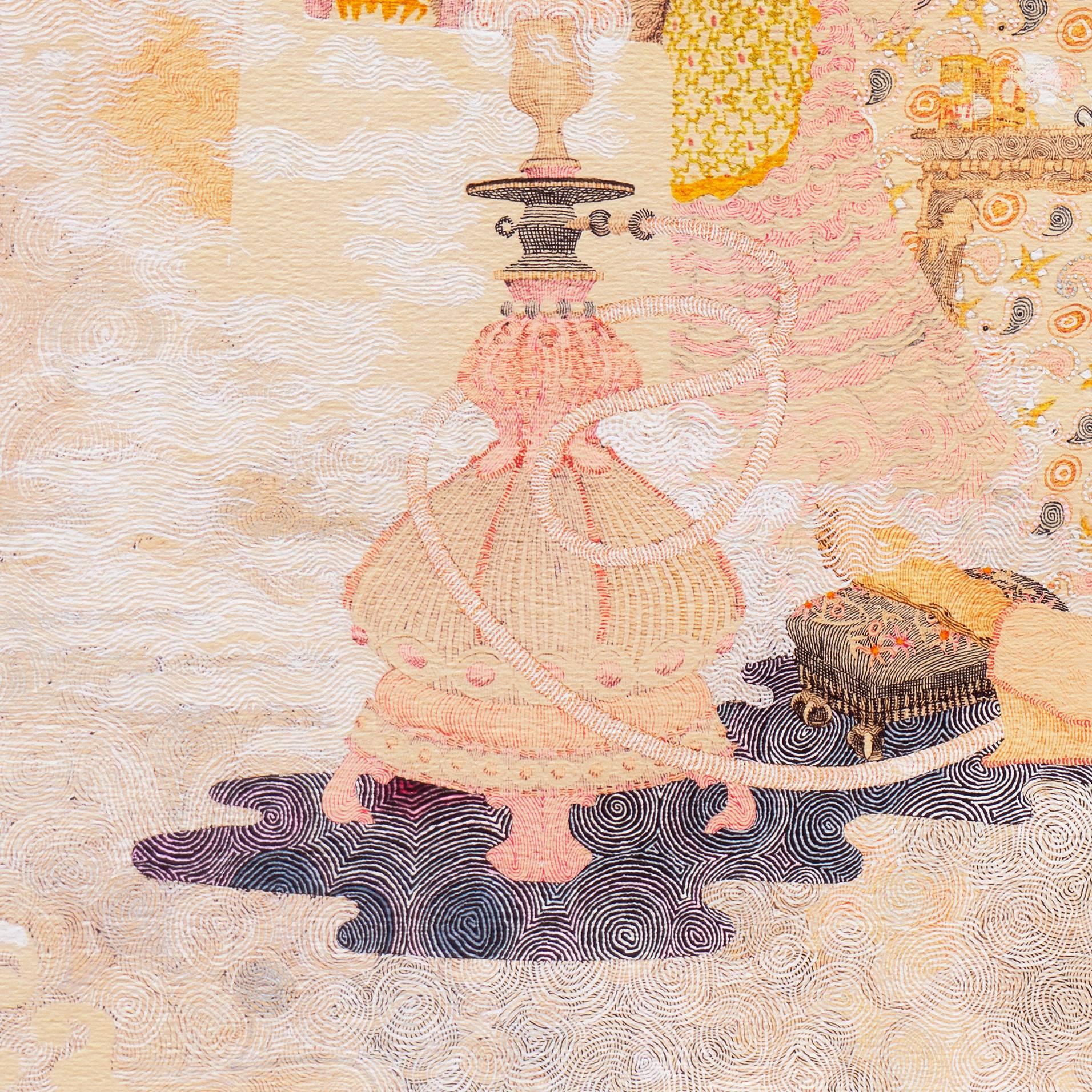 'Life Among the Clouds', Hookah, Persian, Indian, Sufi, Hashish - Modern Art by Keith Halonen