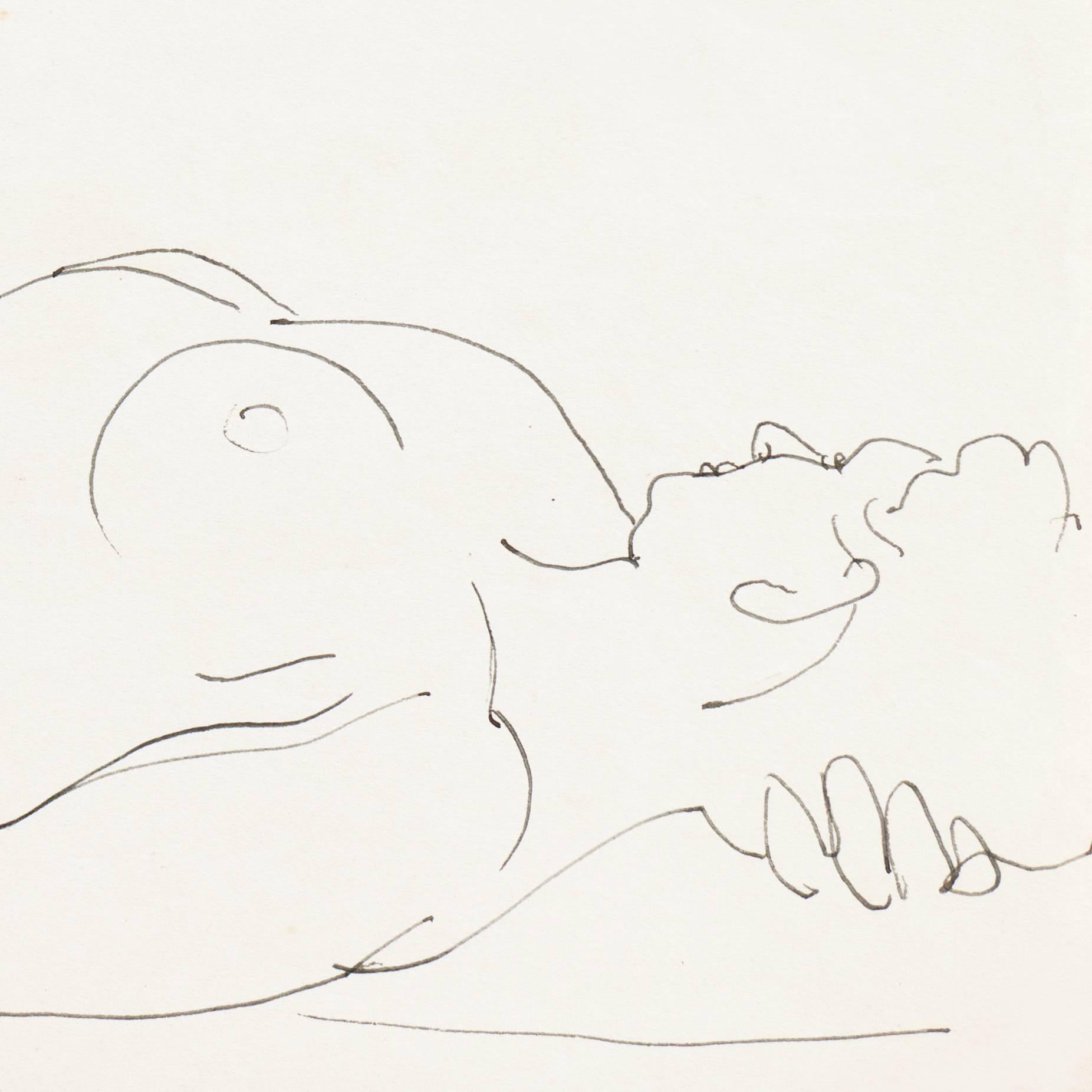 'Reclining Nude', Louvre, Académie Chaumière, Paris, SFAA, Carmel, LACMA - Post-Impressionist Art by Victor Di Gesu