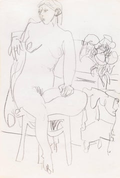 Vintage 'Seated Nude', California Post-Impressionist, Louvre, Académie Chaumière, LACMA