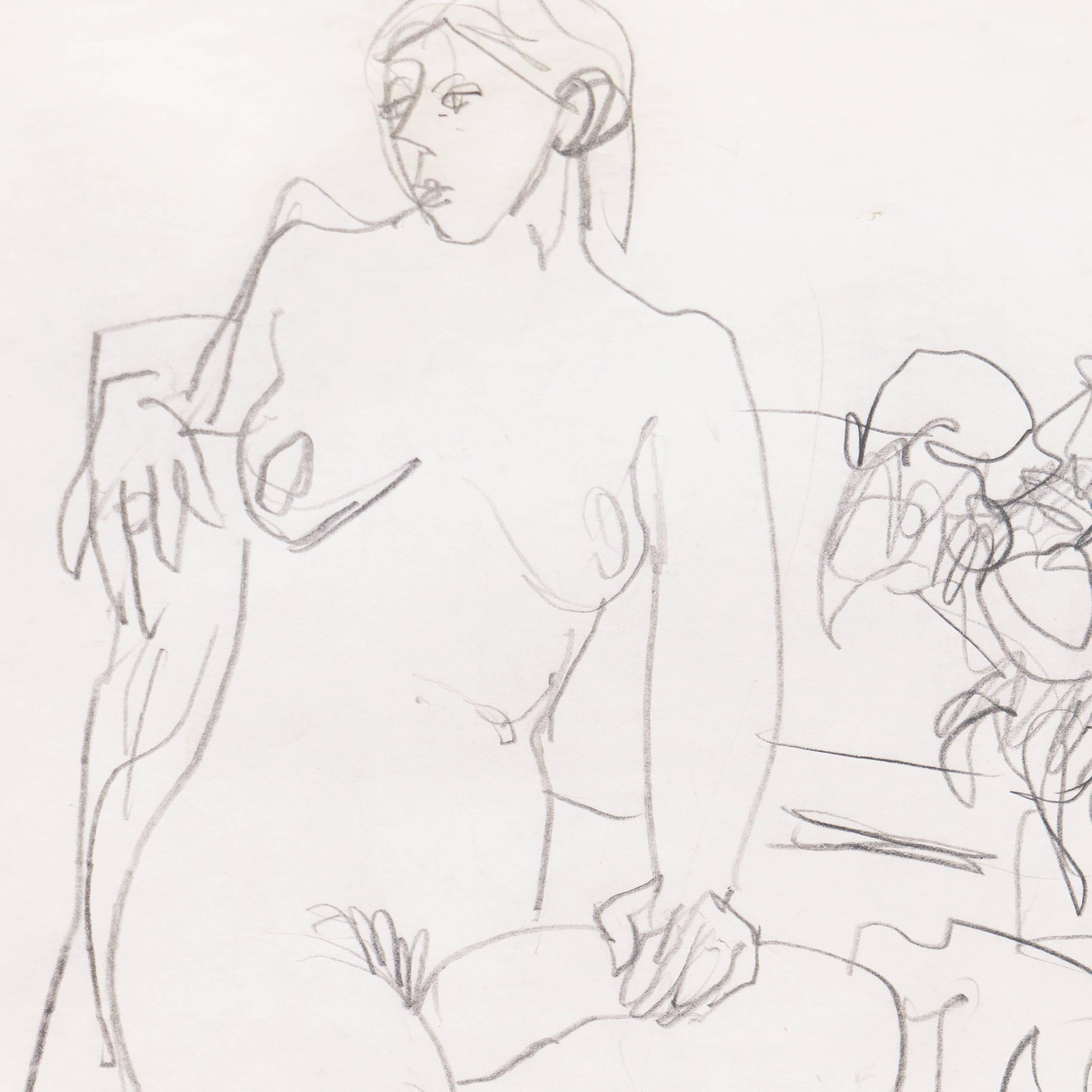 'Seated Nude', California Post-Impressionist, Louvre, Académie Chaumière, LACMA - Art by Victor Di Gesu